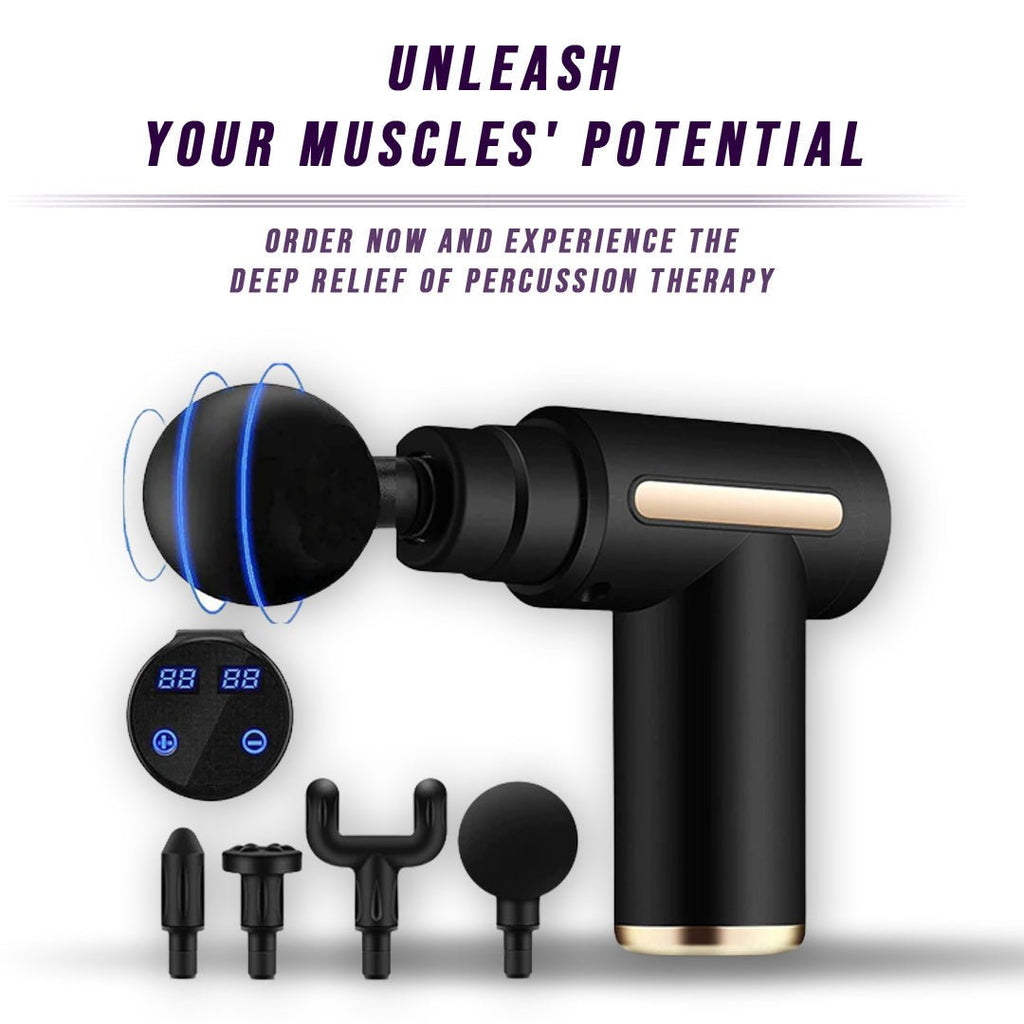 Muscle Massage Gun - Deep Tissue Percussion Massager with 6 Heads